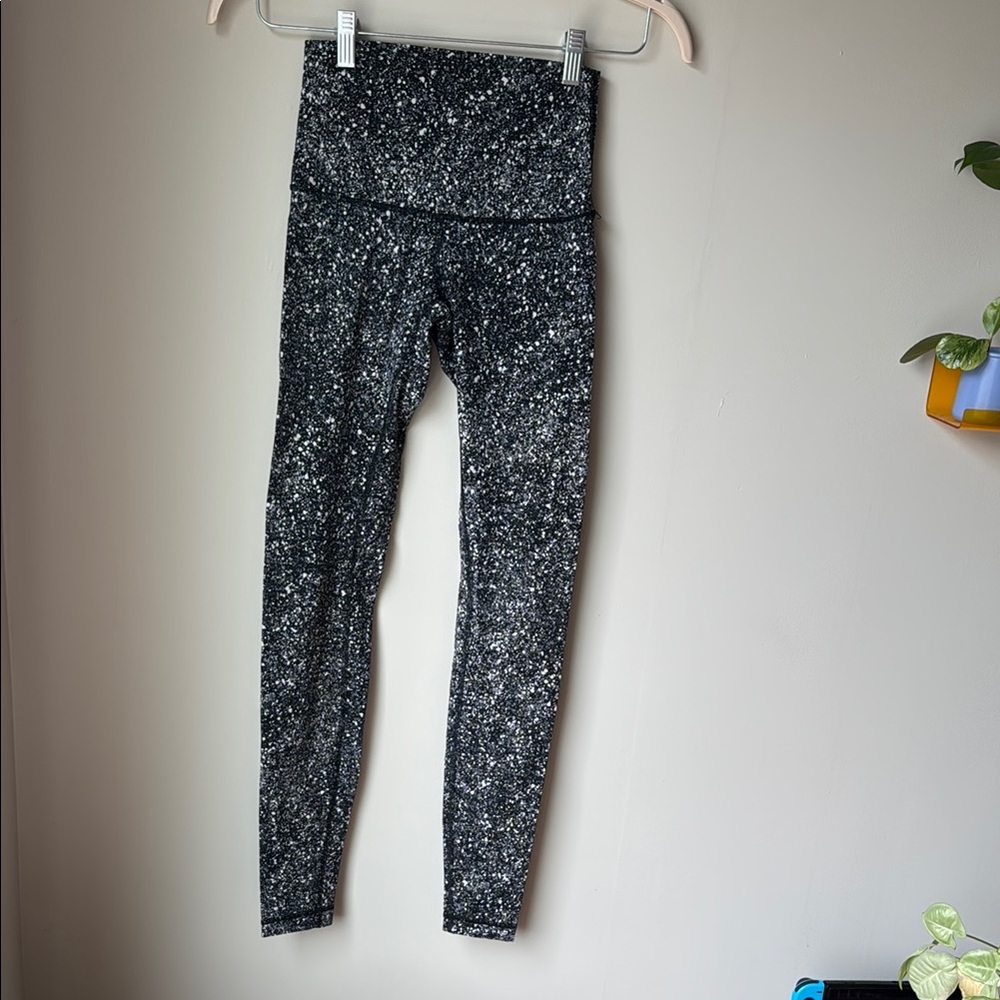 Lululemon Wunder Under Black and White Speckled Leggings